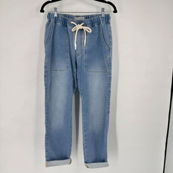 One Teaspoon Pacifica Luxe Stretch Drawstring Boyfriend Pull On Jeans XS - Picture 2 of 13